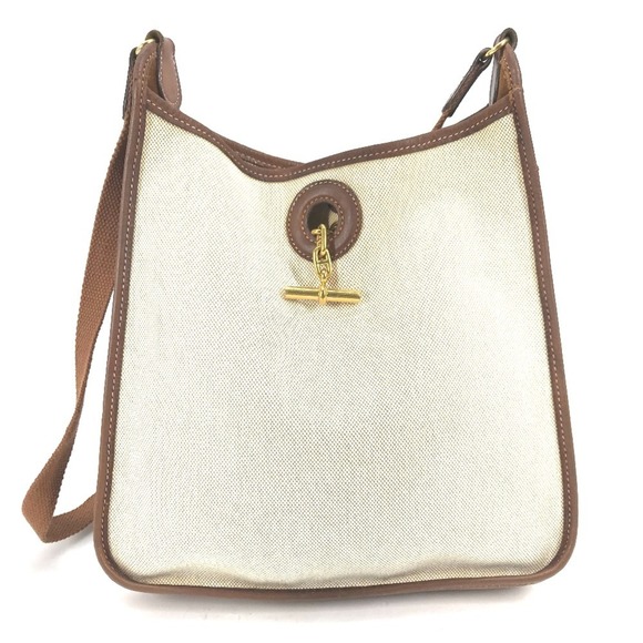 HERMES Vespa PM Chaine d'Ancre Shoulder Bag in Toile Officier Leather, Beige - Picture 1 of 10